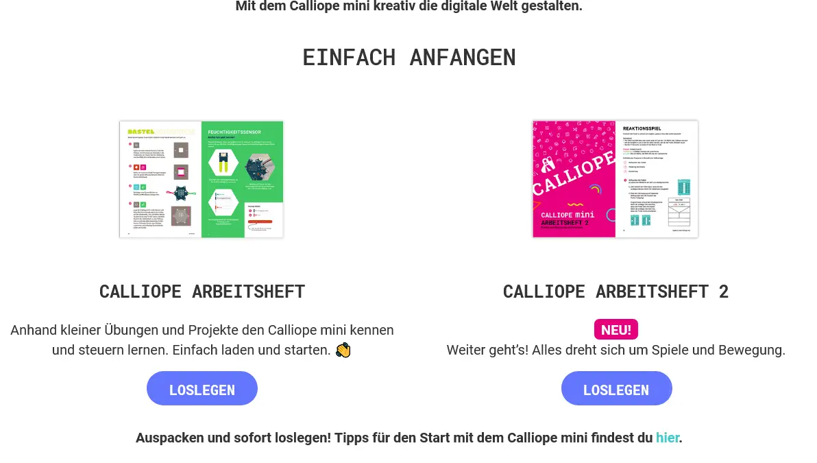 Calliope-Startseite